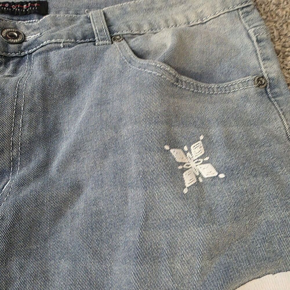 M. Society Politcally Incorrect Jeans Size 36 X 32 Skinny Distressed Skull Moto - Picture 10 of 13